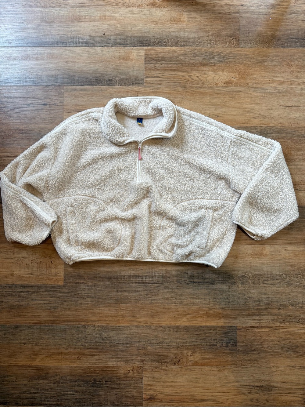 Old Navy Ivory Sherpa Half-Zip Teddy Fuzzy Pullover